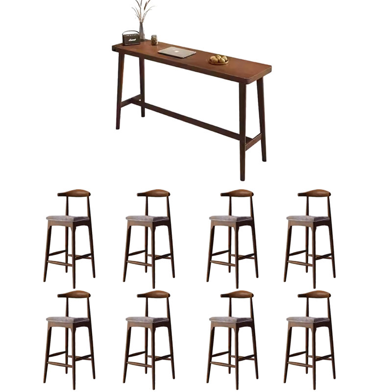 Tables et chaises de bar simples et modernes en bois massif, H 39,3 po x L 86,6 po x l 17,7 po
