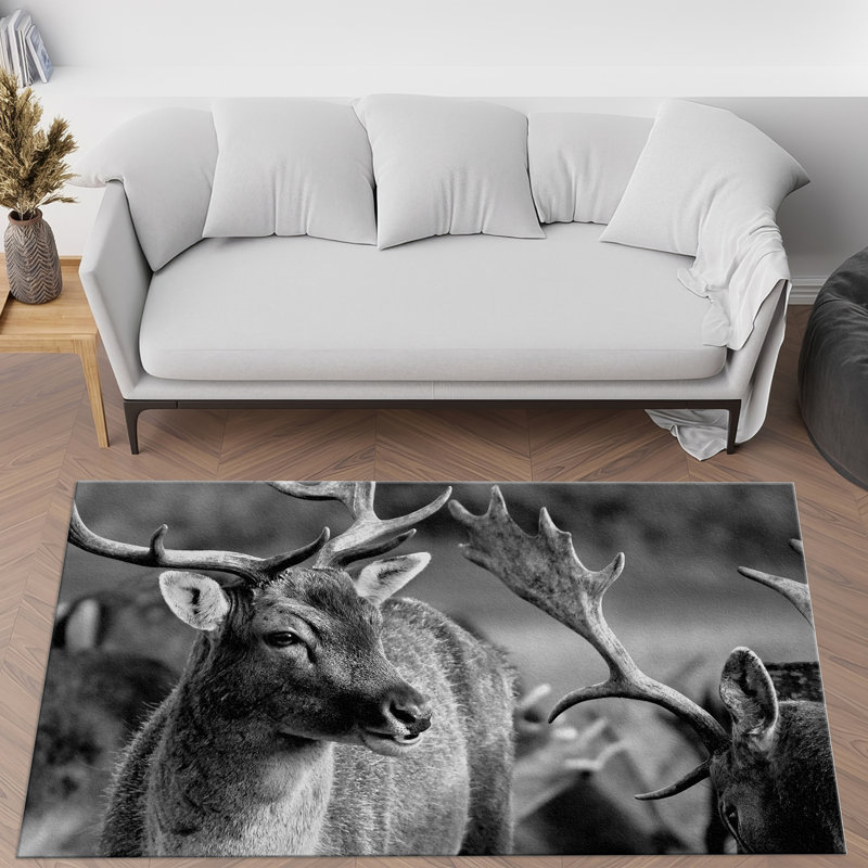 Chic Non Woven Thin Type Printed Rug Featuring a Striking Geometric Design for a Modern Touch to Any Living Space