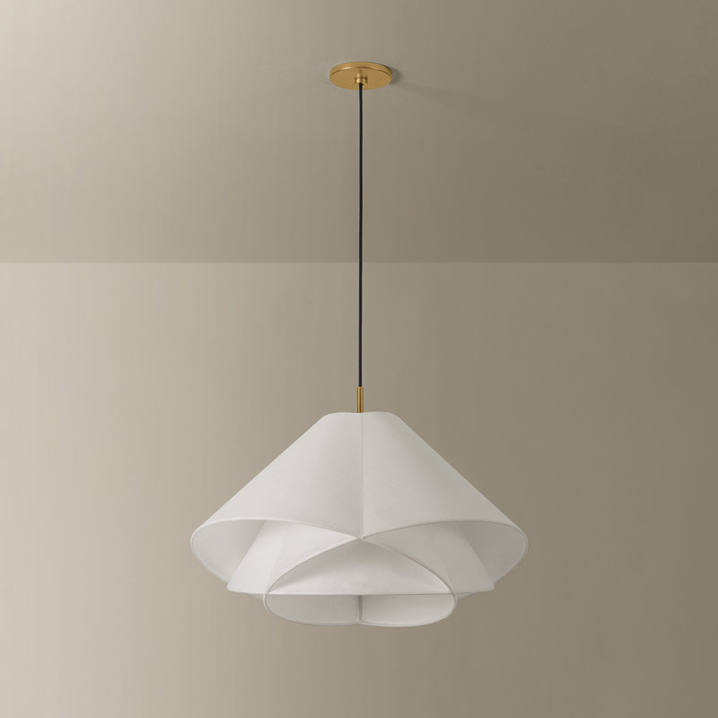 Troy Lighting Edna 1 Light Pendant in Vintage Gold Leaf, 144" H x 25.25" W x 25.25" D, 15 W