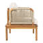 Ensemble de conversation d'extérieur 5 pièces en bois d'acacia et corde