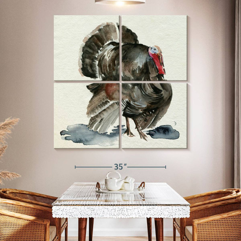 Brampt Watercolor Turkey I, 50" H x 50" W