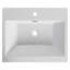 Lavabo de salle de bain en résine 24 po, blanc brillant, évier et élégant