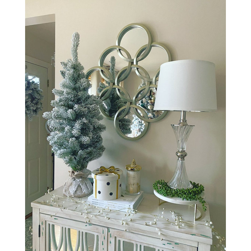 Ahola Table Lamp, 26" H x 12" W x 12" D, Silver