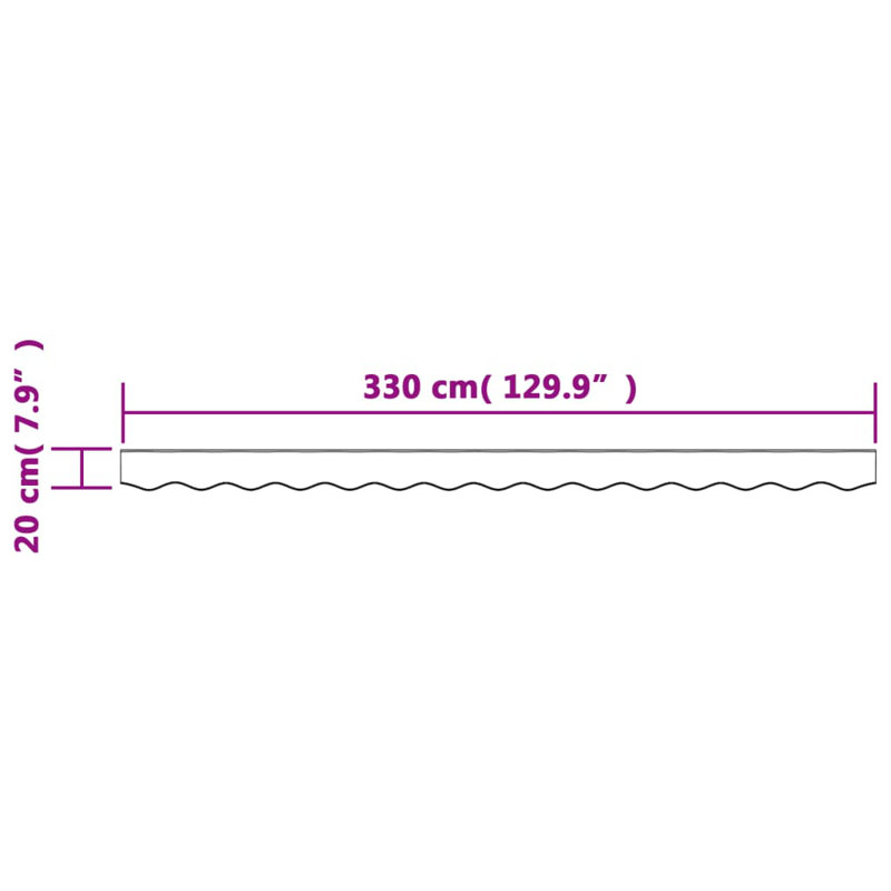 VidaXL 330cm W x 20cm D Polyester Cover Retractable Fabric Replacement