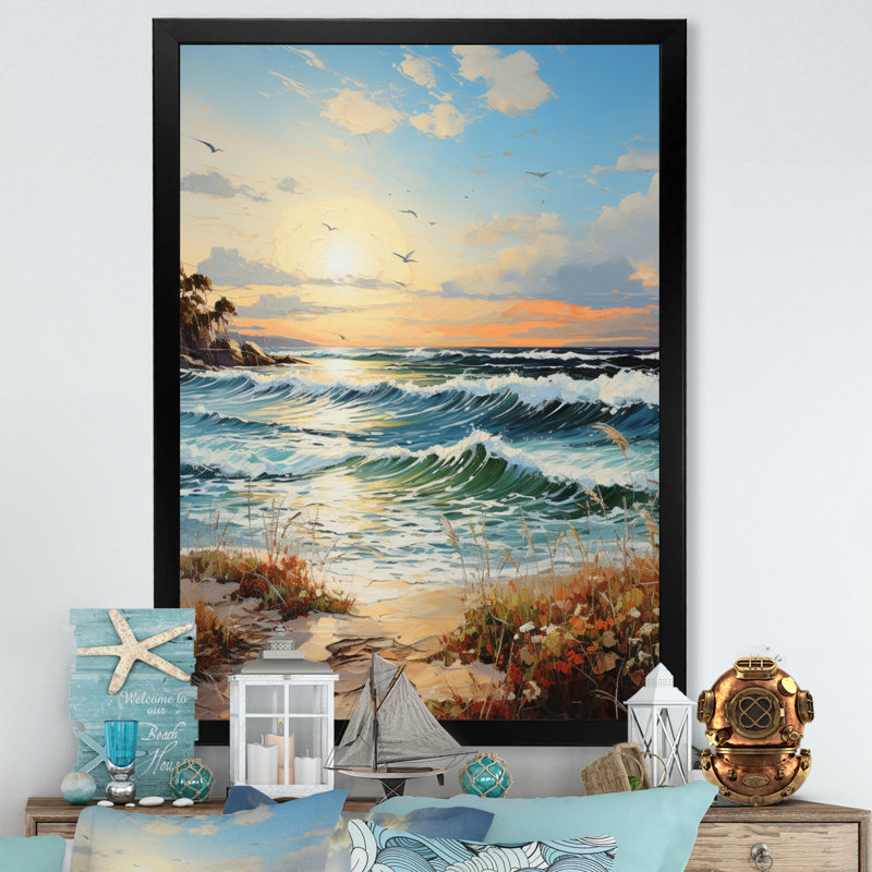 «Beach Sand Euphoria III», reproduction sur toile, Cadre photo noir, H 40 po x l 30 po x P 1,5 po
