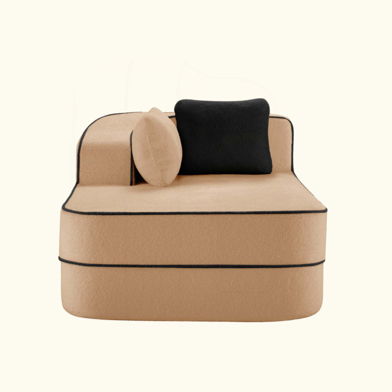 Canapé de gauche avec tissu Teddy, Chameau