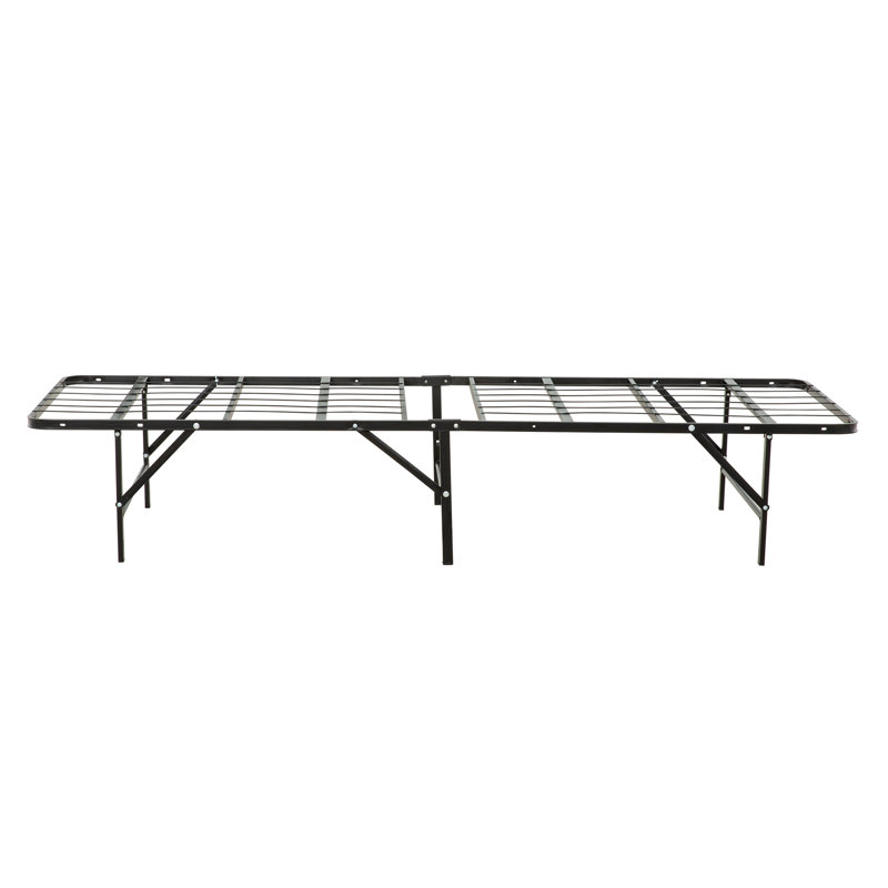 Base de lit en métal, base de lit simple pour chambre d'enfant, chambre d'amis, noir