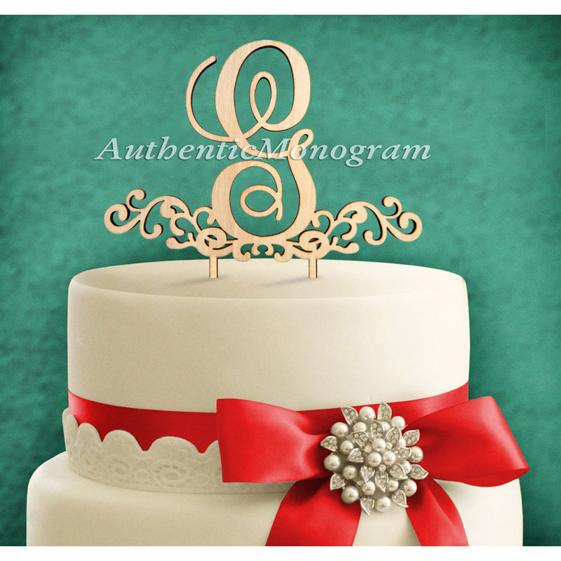 Wood Cake Topper, Gold, G