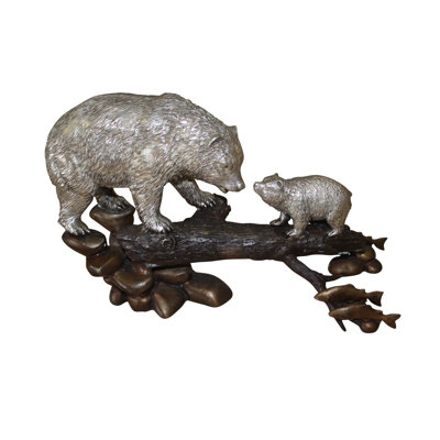 Chula Family bear  - Bronze Statue -  Size: 15"L x 6"W x 9"H.