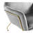 Glamorous Gray Velvet Accent Chair, 20" Seat Depth, Metal Legs Legs, 29.5", Cushion Thickness