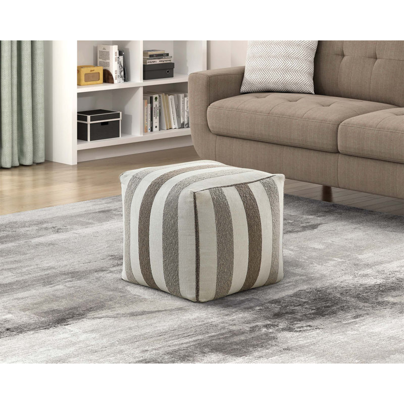 Pouf carré moderne en tissu jacquard multicolore, repose-pieds antidérapant pour sièges et décor polyvalents