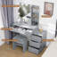 Ensemble de coiffeuse noire avec tabouret et miroir Malissia-1736096601