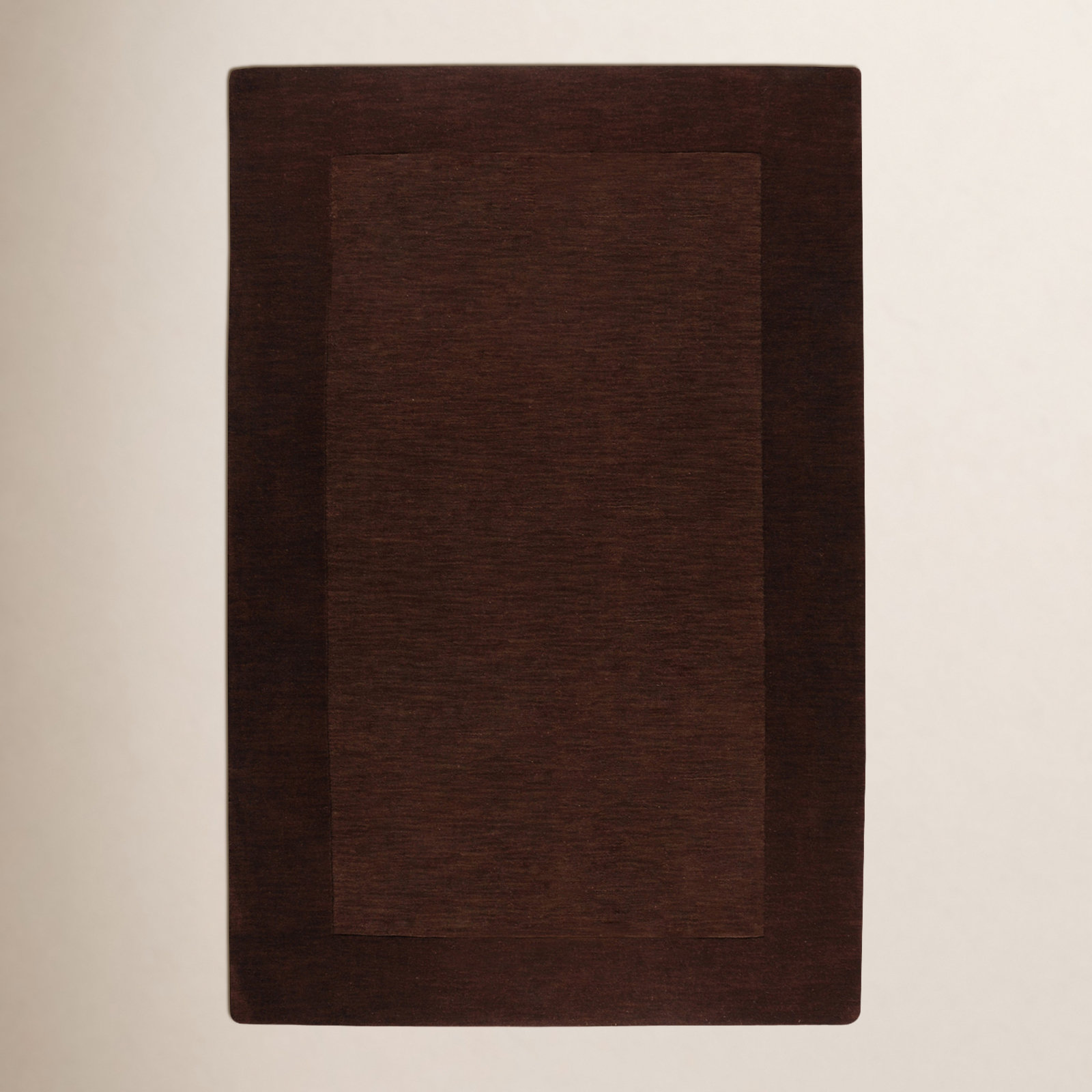 Dolma Chocolate Hand-Woven Wool Rug, Rectangle 5' x 8'