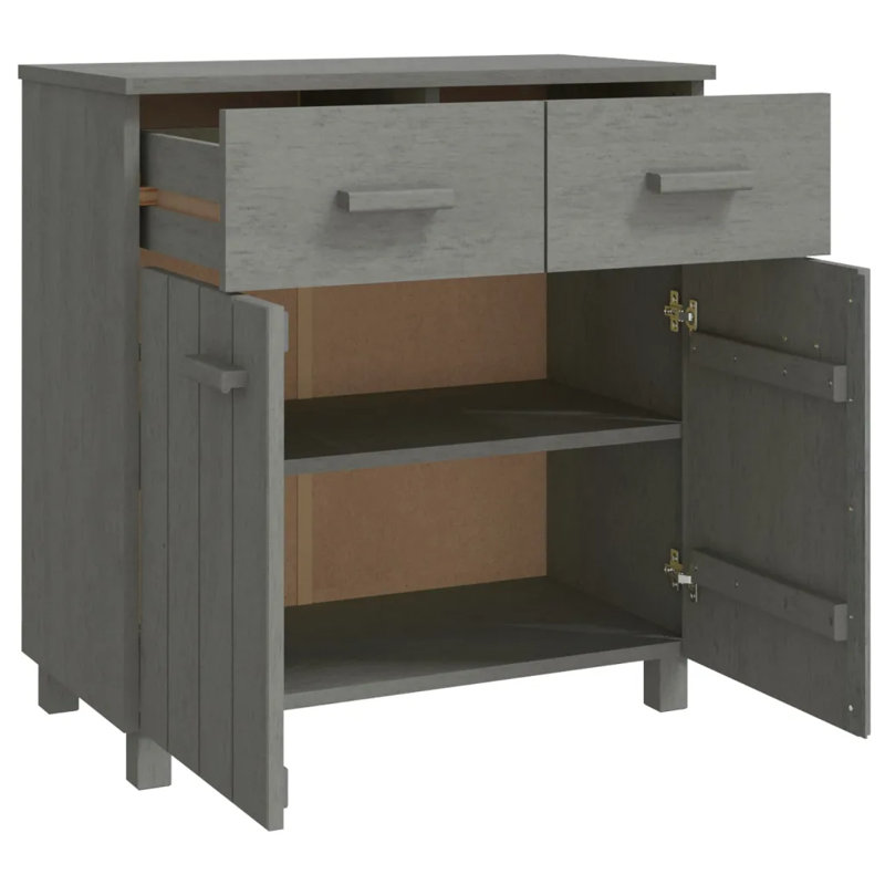 Gwenevieve 79cm Solid Wood Sideboard, Light Grey