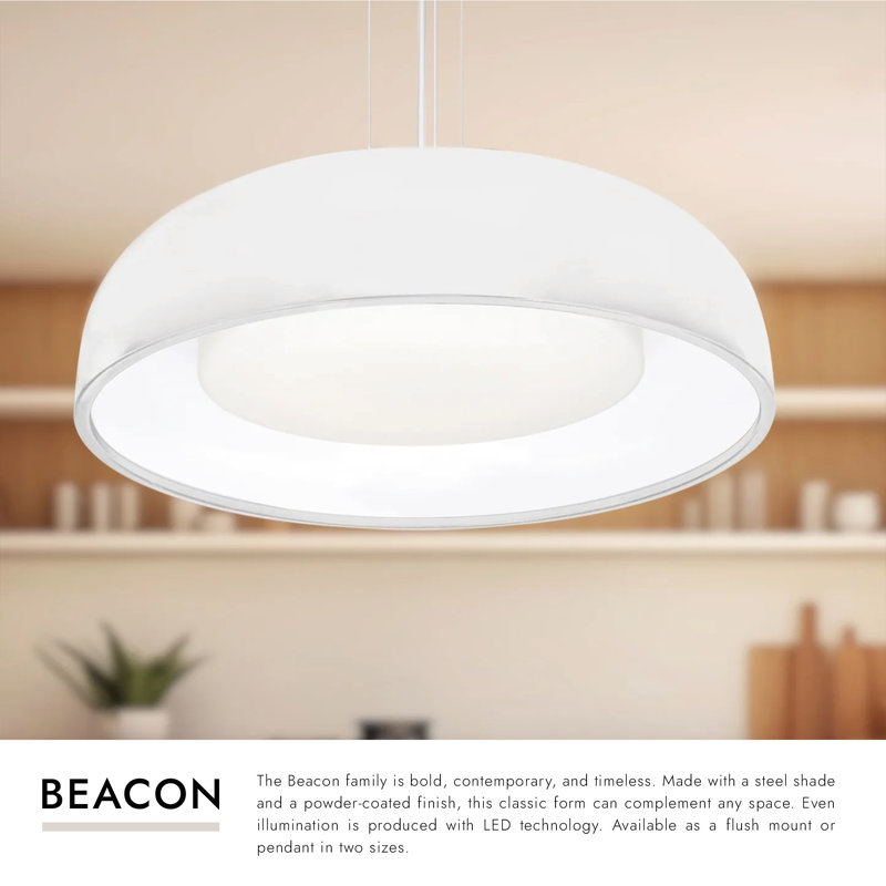 Beacon 1 - Light LED Pendant, 5.875" H x 24" W x 24" D, White, White