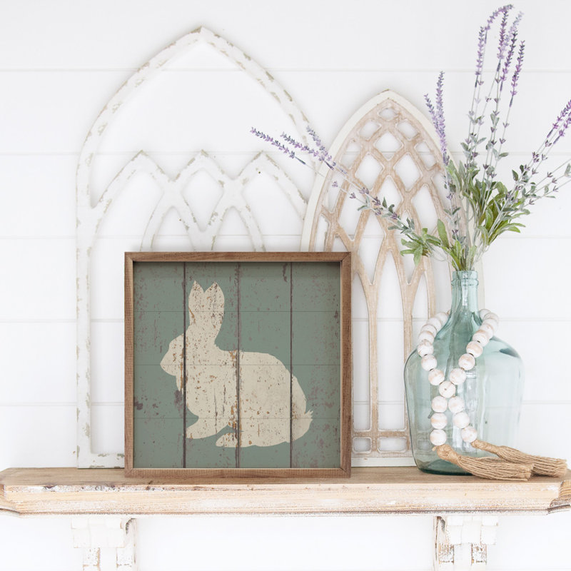 Lapin accroupi - vert, H 8 po x l 8 po x P 1 po, Vert