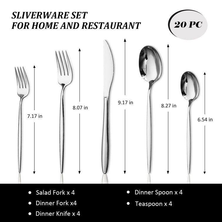 Prep & Savour Colby Stainless Steel Flatware Set - Service for 4 & Reviews