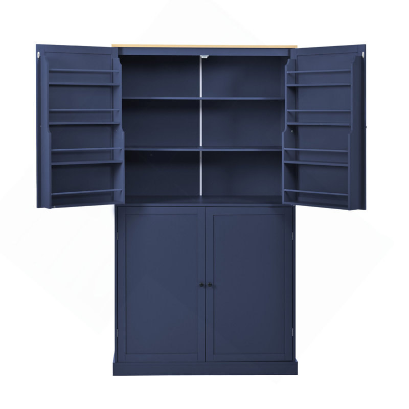 Grande armoire de rangement autoportante 40,2 x 20 x 71,3 pouces avec 2 tiroirs, 2 tablettes réglables, 8 tablettes de porte pour la cuisine, la salle à manger