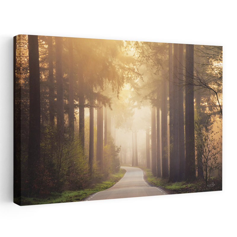 «The Gate To Spring», art contemporain de paysage forestier abstrait, H 32 po x l 48 po