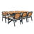 Modern 7-Piece Dining Set, Acacia Wood with Iron Frame, 6 Chairs with Dual-Layer Iron & Wood Seat Frame and Detachable Cushions, Outdoor/Indoor Furniture for Patio and Garden, Beige-617217814