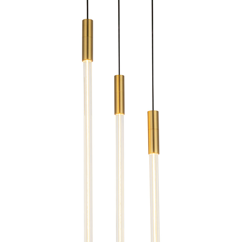 Luminaire suspendu géométrique à motif grappe à 3 lumières Motif, H 20,625 po x l 4,75 po x P 4,75 po