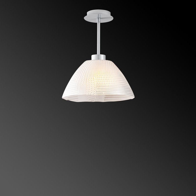 Plafonnier semi-encastré 1 lumière 11,81 po Conrad, Argent