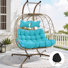 Balancelle d'extérieur / intérieure pour 2 personnes avec support, fauteuil suspendu double avec coussin et housse confortables