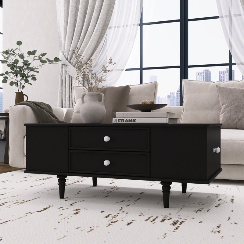 ModernWith avec 4 tiroirs et 2 rangements cachés, Noir