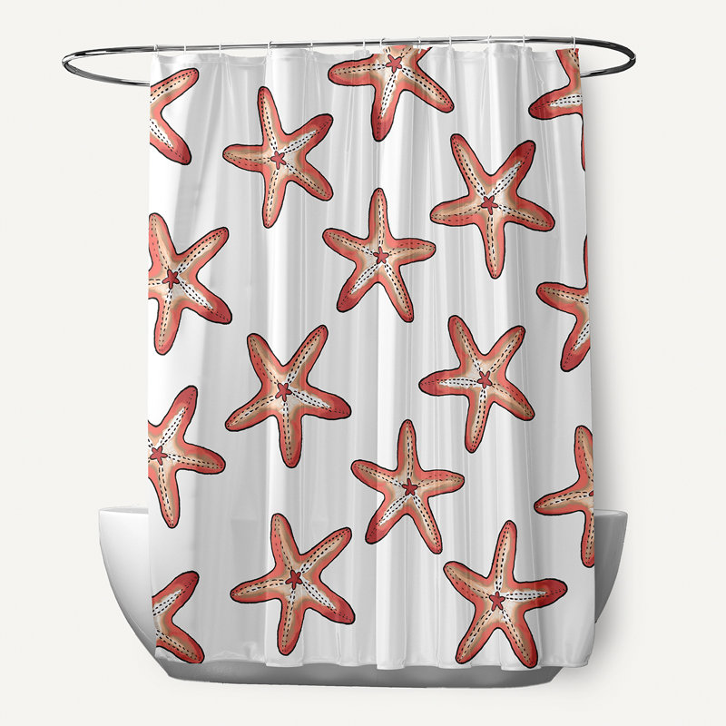 Rideau de douche simple Wilb Abraham, Corail