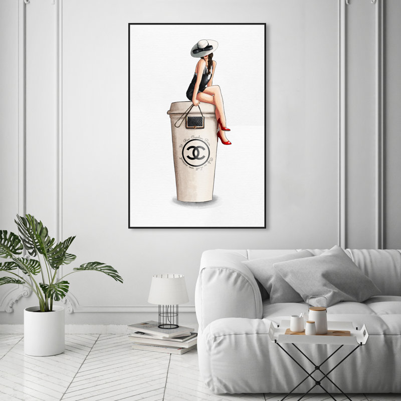 Sacs à main Cafe Au Lait Cambon, Cadre flottant noir, H 54 po x l 36 po