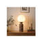 Lampe de table Mila Tall 24 po à DEL moderne en marbre brun avec abat-jour en verre givré et port USB intégré-126420617-139814785