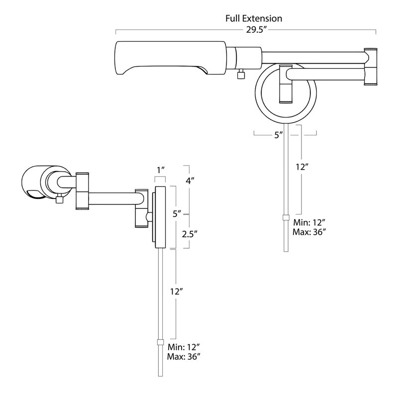 Noble 1 - Light Swing Arm, Oil Rubbed Bronze
