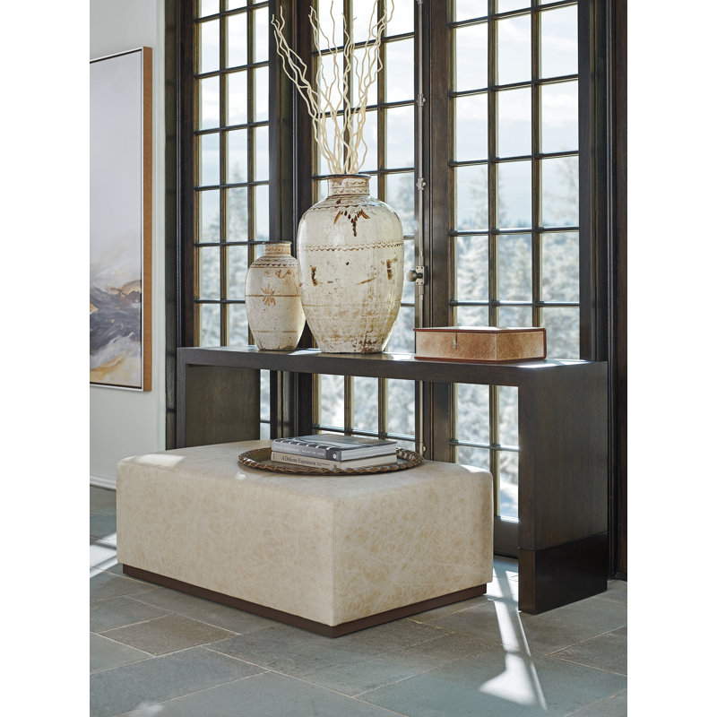 Dark Oak and Burnished Bronze Minimalist Hallway Table