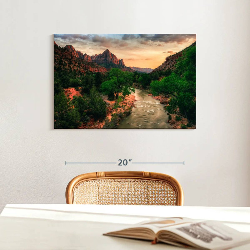Alvord, coucher de soleil à la rivière Vierge, H 16 po x l 24 po