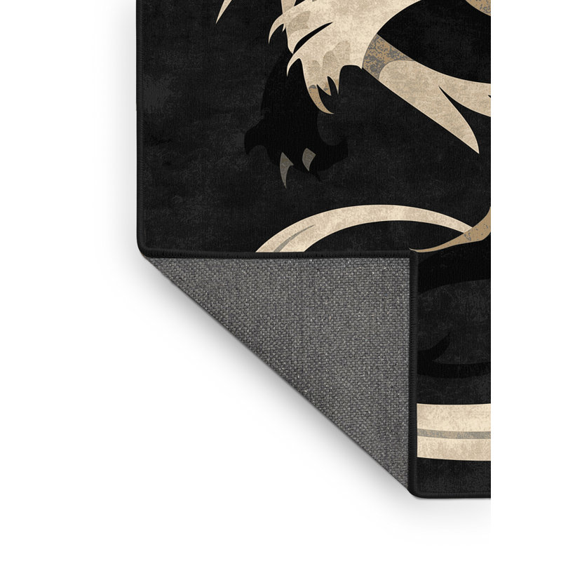 Soft Plush Fairwinds Chimera Modern Abstract Area Rug in Black – Black Binding, 3x5
