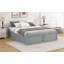 Structure de lit plateforme en bois grand format avec 6 tiroirs, gris-1905775226