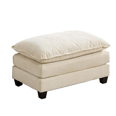 Cloud Sofa Ottoman, Modern Sectional Couch For Living Room, Comfy Double Layer Cushion, Breathable Chenille Fabric