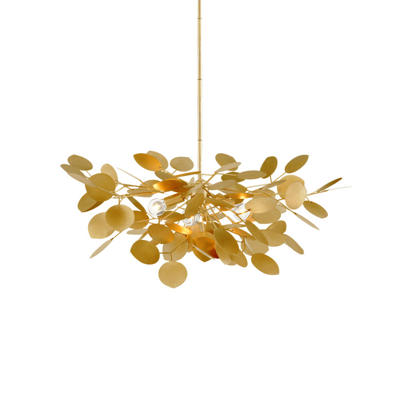 Petit lustre Lunaria, Contemporary Silver Leaf