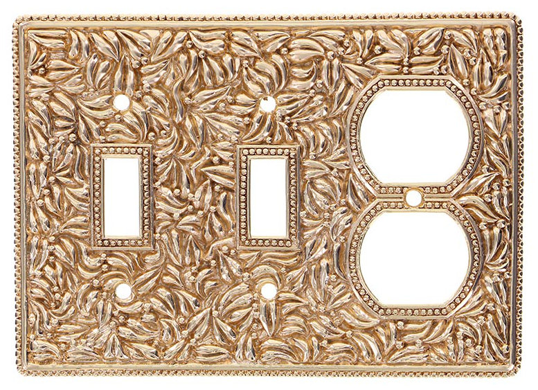 San Michele 3 - Gang Combination Standard Wall Plate, Polished Gold