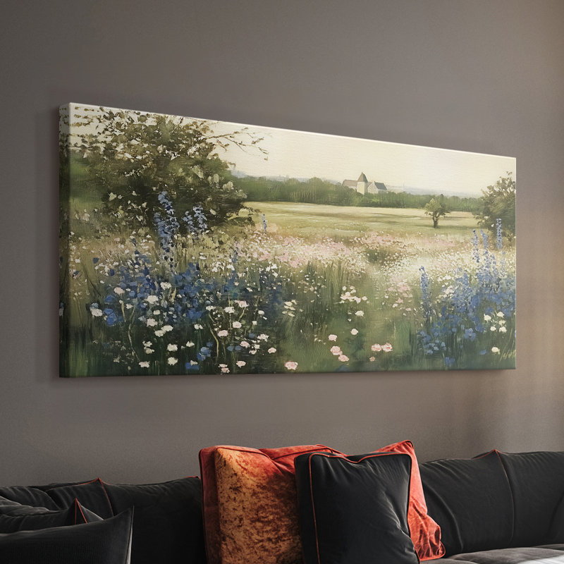 Botanical Series-CCL XXV- Toile tendue avec châssis - Prêt à accrocher, H 24 po x l 48 po
