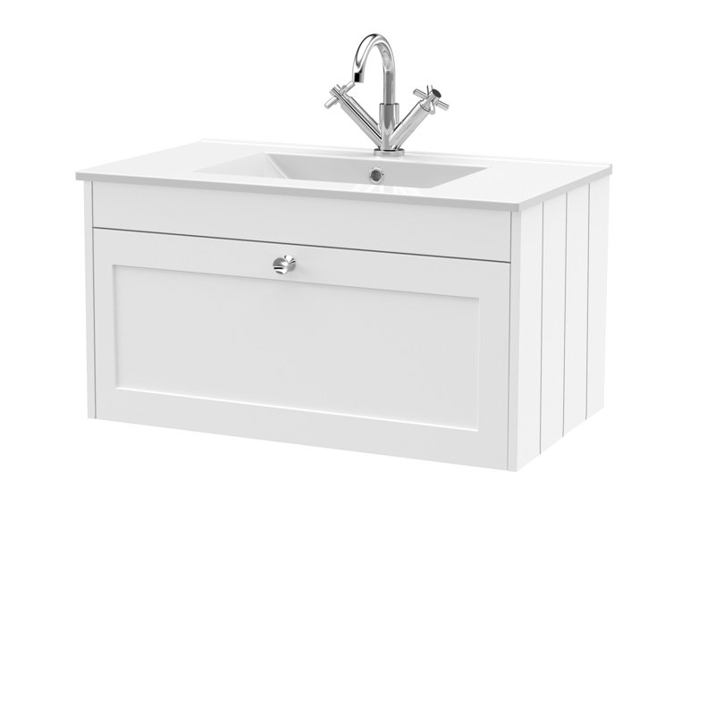 Ashwick Bathroom Vanity, Satin White, 605 cm