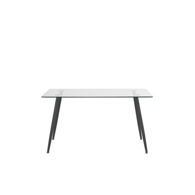 Emelyn Glass Top Metal Base Dining Table