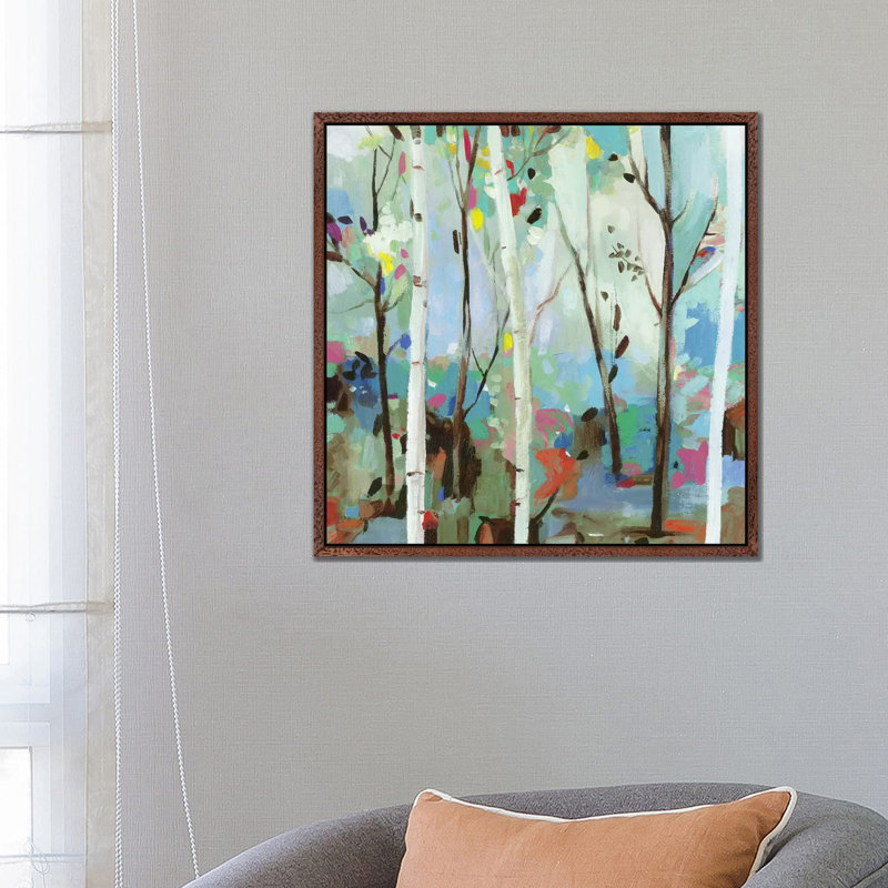 Birchwood Forest by Allison Pearce - Painting on Canvas, Classic Brown Wood Framed Canvas, 66.04 cm H x 66.04 cm W