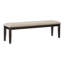 Banc traditionnel rembourré avec structure en bois brun rustique pour siège de salle à manger et brossé