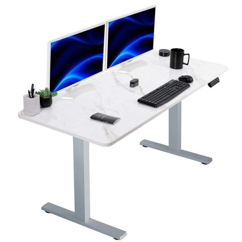Bureau debout électrique 60 po x 24 po VIVO, Gris
