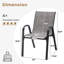 Ensemble de 4 chaises de salle à manger d'extérieur empilables Textilene-1380583274