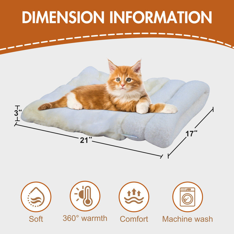  GOOPAWS 4 in 1 Self Warming Burrow Cat Bed, Pet Hideway Sleeping Cuddle Cave, Cream, Cream