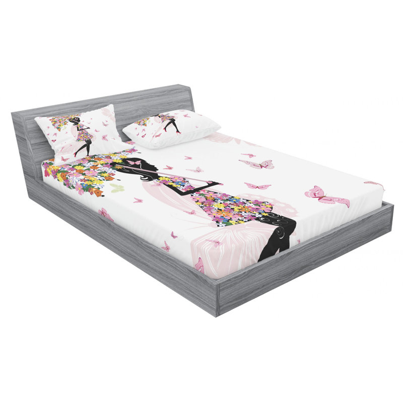 Microfiber Sheet Set, Queen Sheet Set with Fitted Sheet