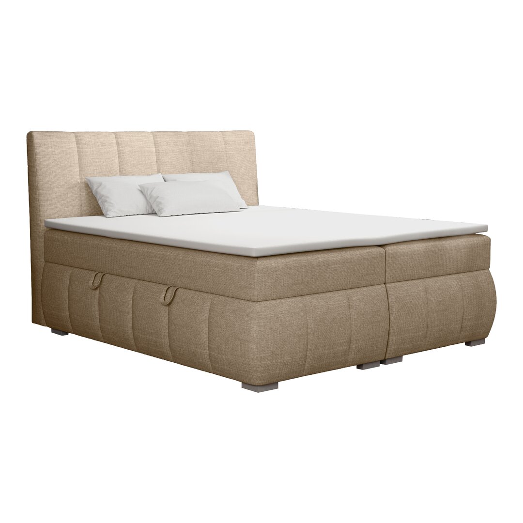 Boxspringbett Ghianna mit Topper und Bettkasten