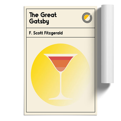 Book Cover the Great Gatsby F. Scott Fitzgerald - Wall Art